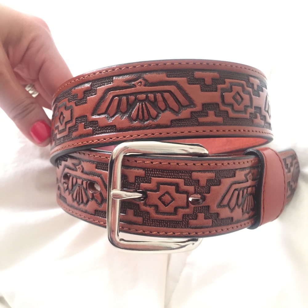 Beautiful brown leather belt